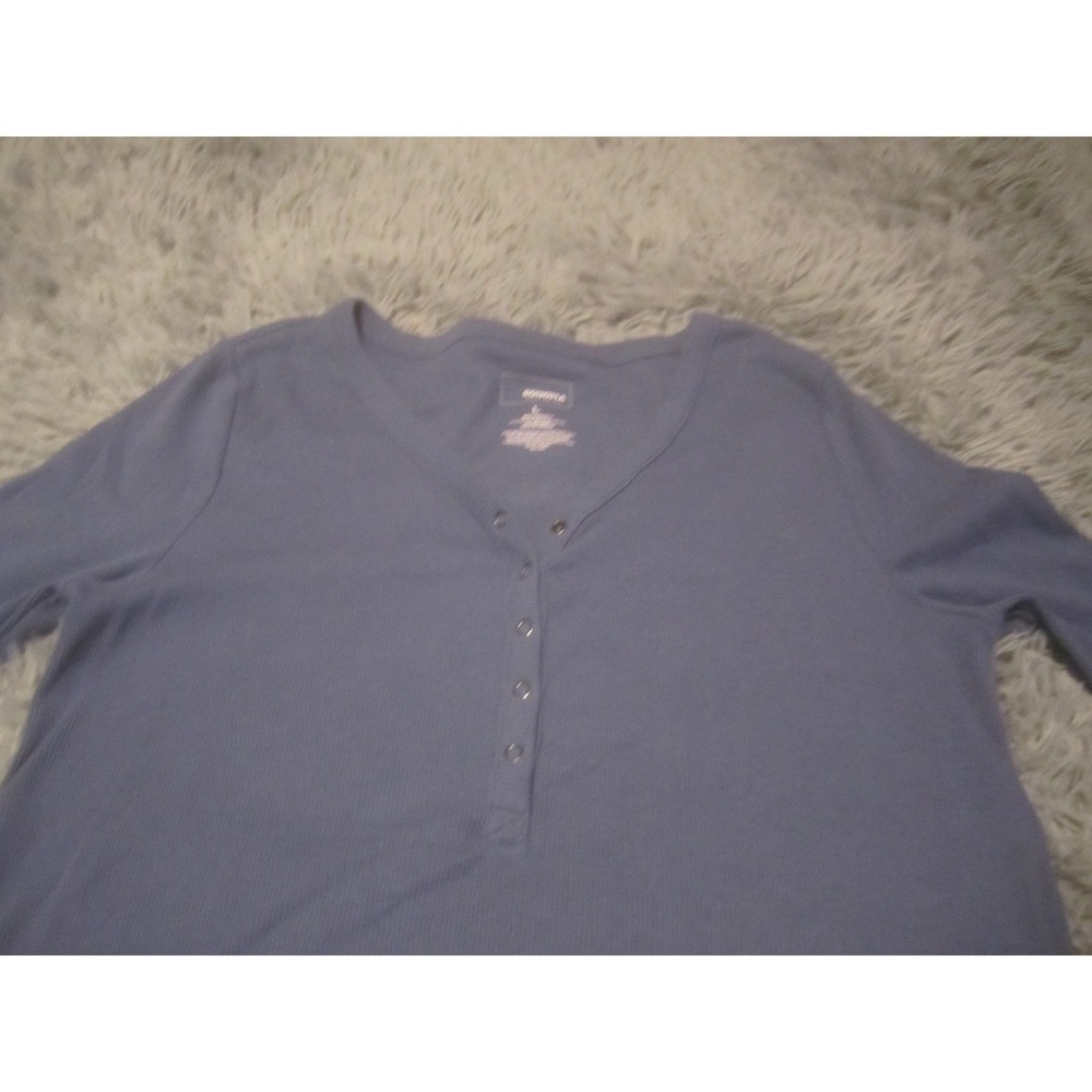 SONOMA Life + Style Shirt Womens L Blue Long Sleeve Henley Maternity Tee Top - Picture 2 of 6